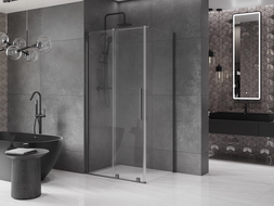 Mexen Velar sliding shower enclosure 100 x 80 cm, transparent, gun metal - 871-100-080-01-95