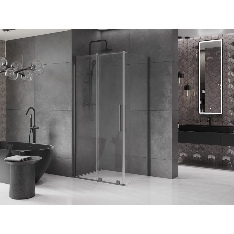 Mexen Velar sliding shower cabin 110 x 80 cm, transparent, gun metal - 871-110-080-01-95
