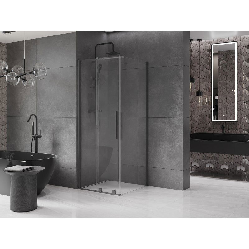 Mexen Velar sliding shower enclosure 110 x 110 cm, transparent, gun metal - 871-110-110-01-95