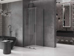 Mexen Velar sliding shower enclosure 110 x 110 cm, transparent, gun metal - 871-110-110-01-95