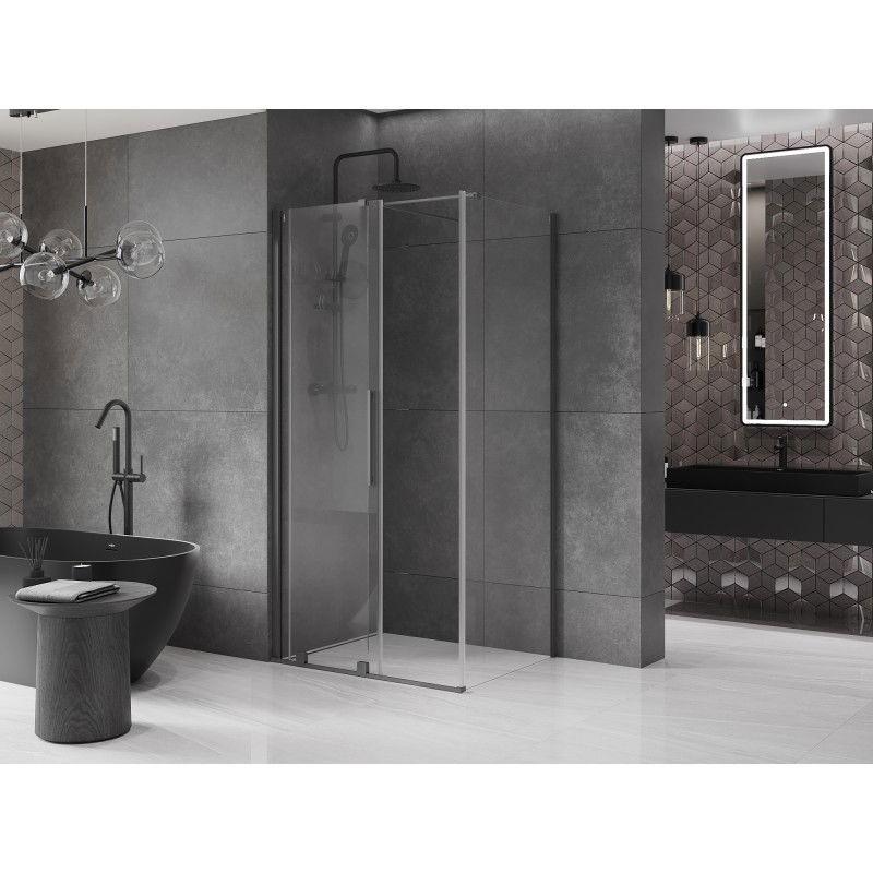 Mexen Velar sliding shower enclosure 120 x 75 cm, transparent, gun metal - 871-120-075-01-95