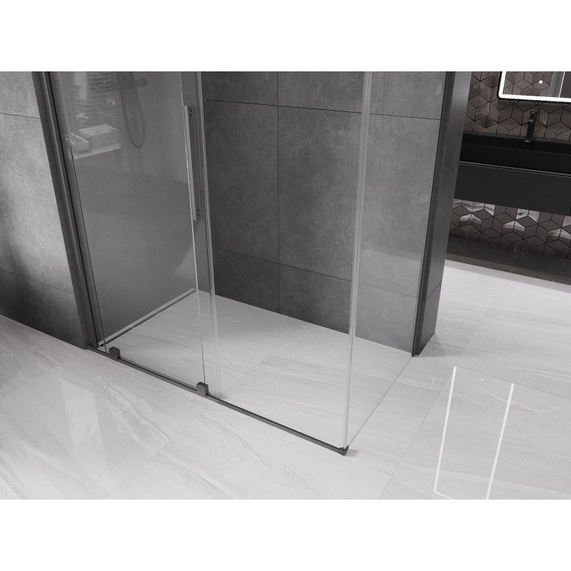 Mexen Velar sliding shower enclosure 130 x 70 cm, transparent, gun metal - 871-130-070-01-95