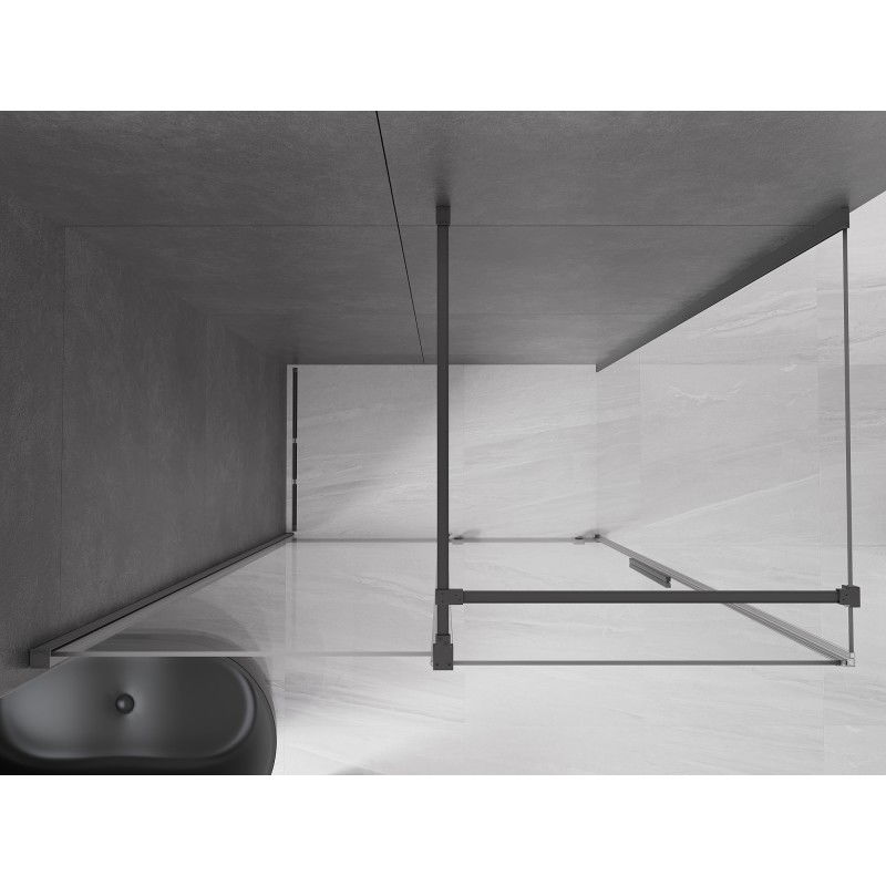 Mexen Velar sliding shower enclosure 130 x 70 cm, transparent, gun metal - 871-130-070-01-95