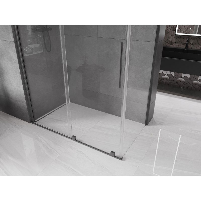 Mexen Velar sliding shower cabin 140 x 75 cm, transparent, gun metal - 871-140-075-01-95