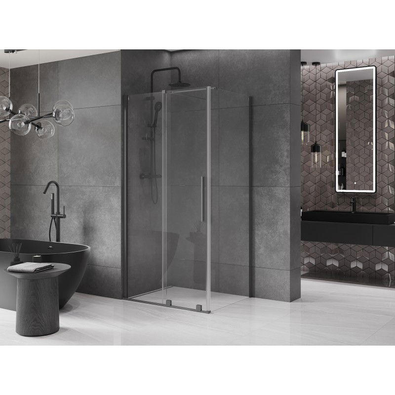 Mexen Velar sliding shower cabin 140 x 100 cm, transparent, gun metal - 871-140-100-01-95