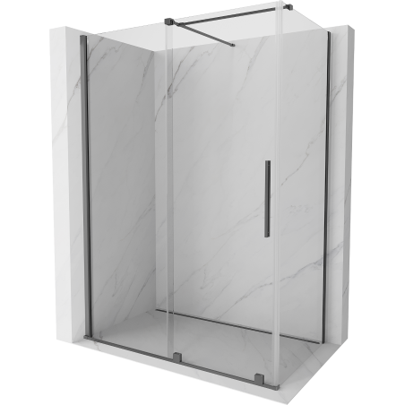 Mexen Velar sliding shower enclosure 150 x 70 cm, transparent, gun metal - 871-150-070-01-95