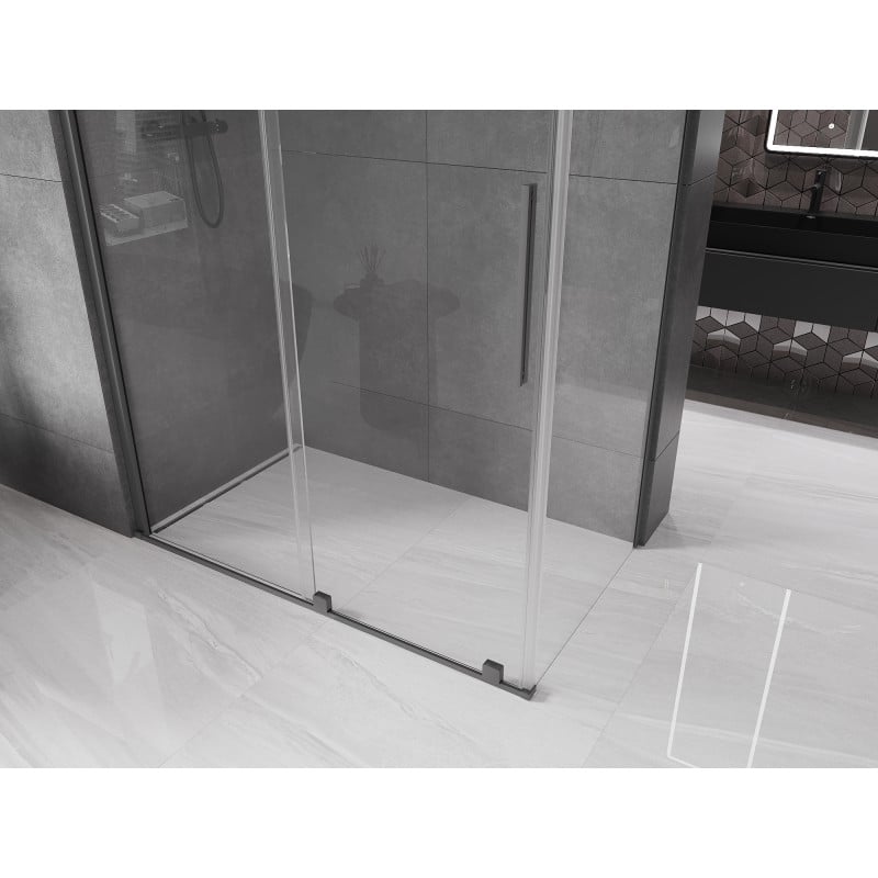 Mexen Velar sliding shower cabin 150 x 75 cm, transparent, gun metal - 871-150-075-01-95