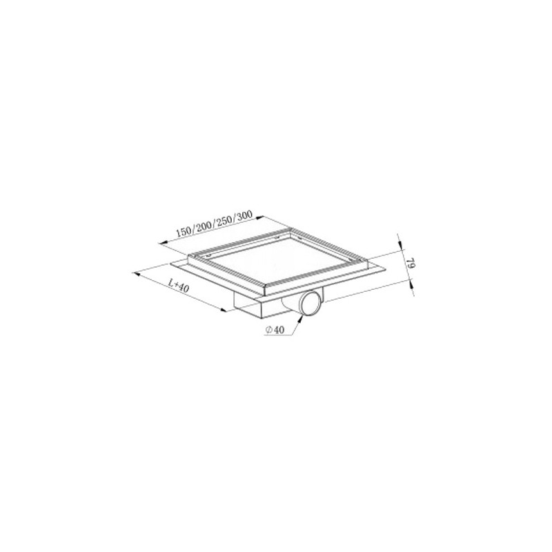 Mexen Flat-Q M13 floor inlet square 12 x 12 cm, inox - 1010012