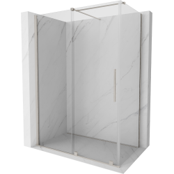 Mexen Velar sliding shower cabin 160 x 100 cm, transparent, brushed nickel - 871-160-100-01-97