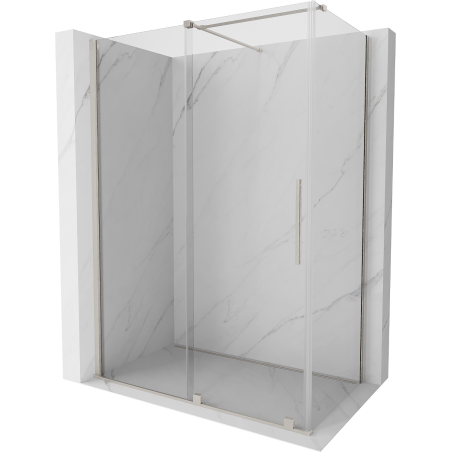 Mexen Velar sliding shower cabin 150 x 85 cm, transparent, brushed nickel - 871-150-085-01-97