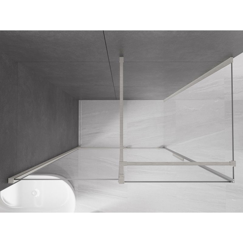Mexen Velar  Sliding Shower Enclosure 150 x 70 cm, transparent, brushed nickel - 871-150-070-01-97