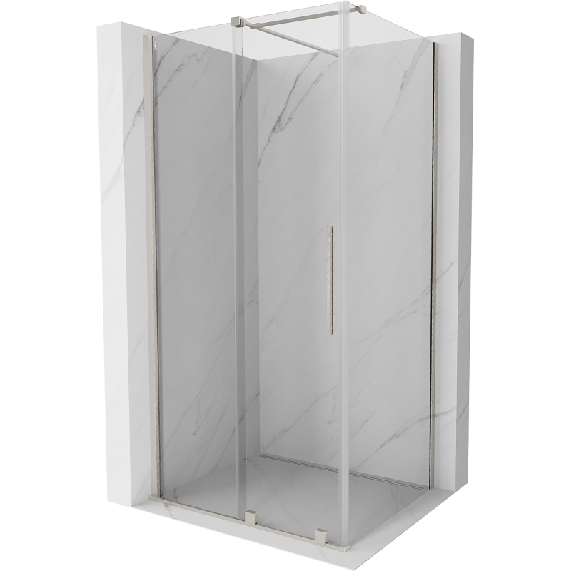 Mexen Velar sliding shower cabin 90 x 85 cm, transparent, brushed nickel - 871-090-085-01-97
