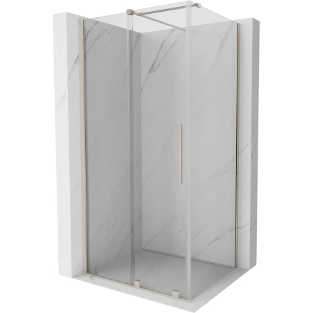 Mexen Velar sliding shower cabin 90 x 110 cm, transparent, brushed nickel - 871-090-110-01-97