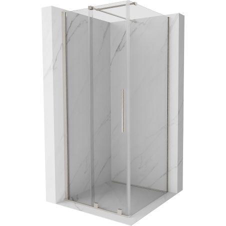 Mexen Velar sliding shower cabin 90 x 90 cm, transparent, brushed nickel - 871-090-090-01-97