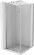 Mexen Velar sliding shower enclosure 90 x 90 cm, transparent, brushed nickel - 871-090-090-01-97