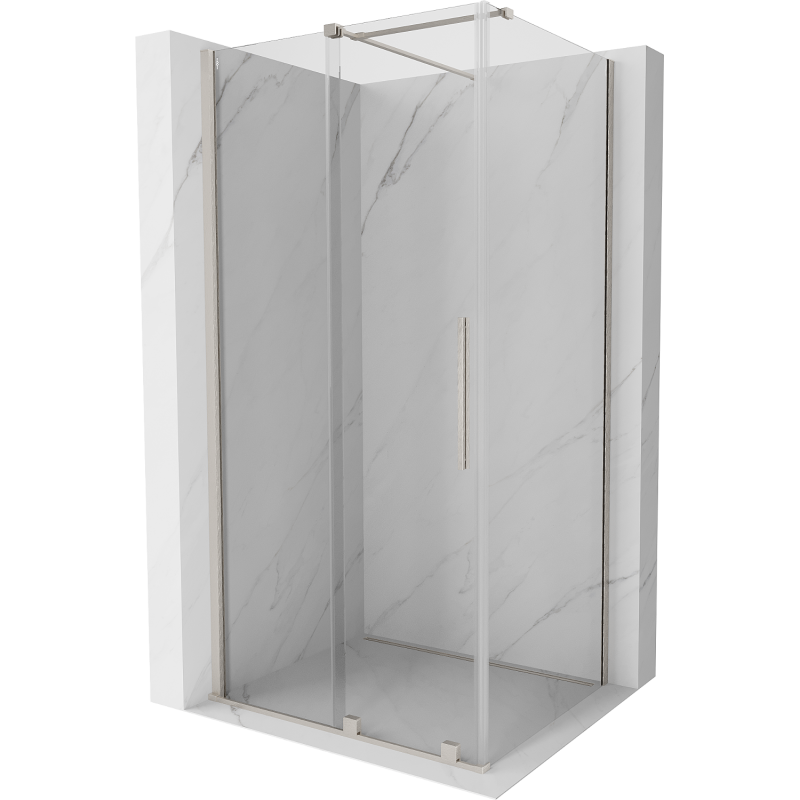 Mexen Velar sliding shower enclosure 110 x 85 cm, transparent, brushed nickel - 871-110-085-01-97