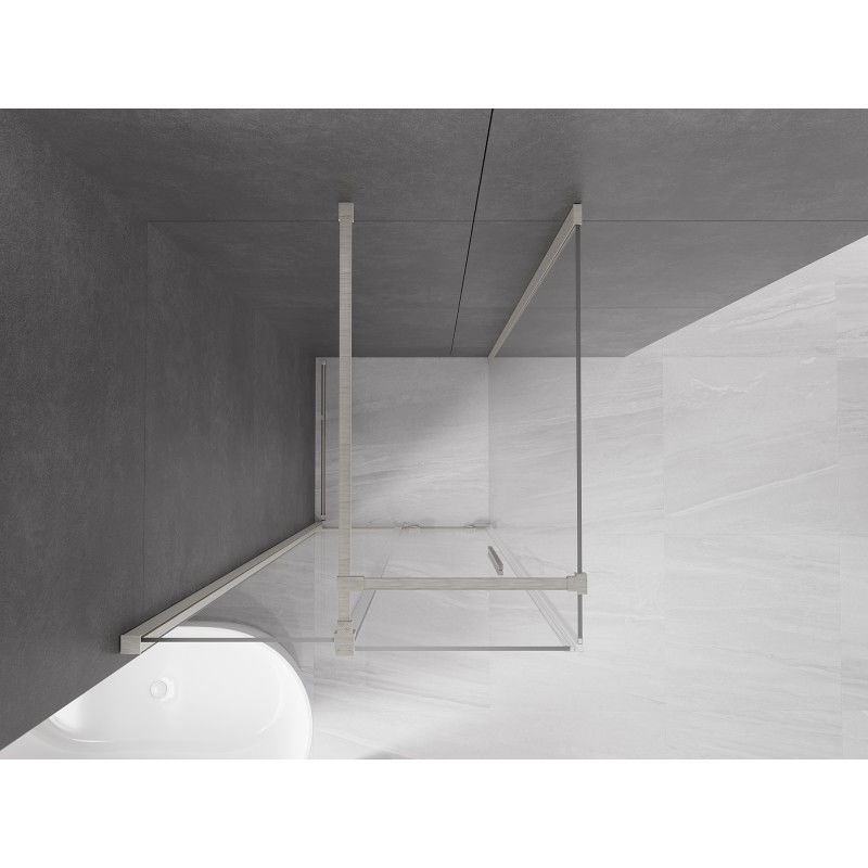 Mexen Velar sliding shower cabin 110 x 110 cm, transparent, brushed nickel - 871-110-110-01-97