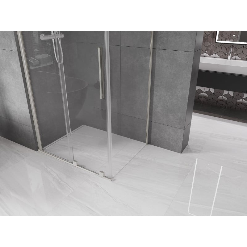 Mexen Velar sliding shower cabin 120 x 70 cm, transparent, brushed nickel - 871-120-070-01-97