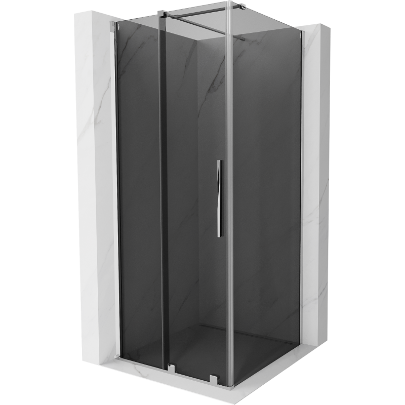 Mexen Velar sliding shower enclosure 90 x 90 cm, graphite, chrome - 871-090-090-41-01