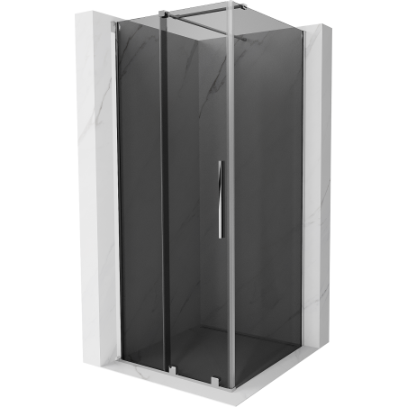 Mexen Velar sliding shower enclosure 90 x 90 cm, graphite, chrome - 871-090-090-41-01
