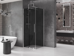 Mexen Velar sliding shower cabin 100 x 100 cm, graphite, chrome - 871-100-100-41-01