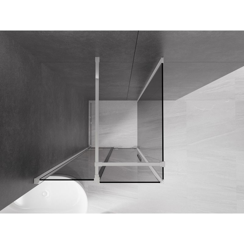 Mexen Velar sliding shower cabin 100 x 100 cm, graphite, chrome - 871-100-100-41-01