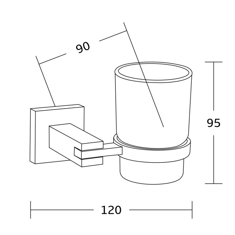 Mexen Vane Toothbrush Holder, Chrome - 7020938-00