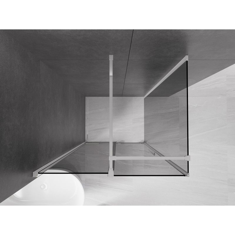 Mexen Velar sliding shower enclosure 90 x 80 cm, graphite, chrome - 871-090-080-41-01