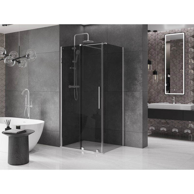 Mexen Velar sliding shower cabin 110 x 80 cm, graphite, chrome - 871-110-080-41-01