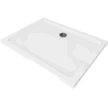 Mexen Flat slim rectangular shower tray 130 x 80 cm, White, Black siphon - 40108013B