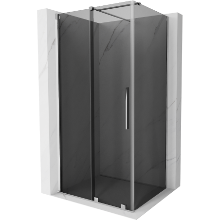 Mexen Velar 130 x 90 cm Sliding Shower Enclosure, Graphite, Chrome - 871-130-090-41-01