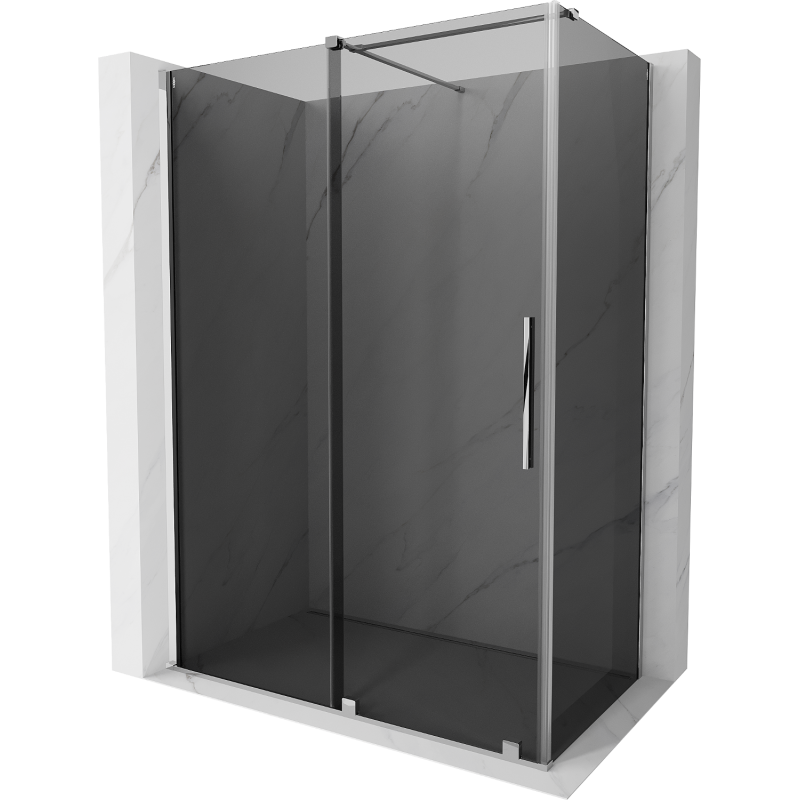 Mexen Velar sliding shower enclosure 140 x 80 cm, graphite, chrome - 871-140-080-41-01