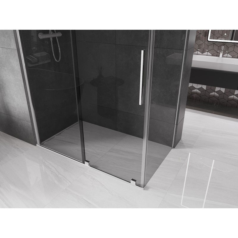 Mexen Velar sliding shower cabin 140 x 75 cm, graphite, chrome - 871-140-075-41-01