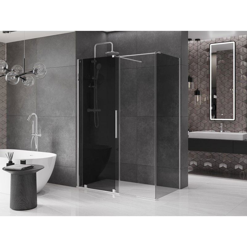 Mexen Velar Sliding Shower Enclosure 140 x 85 cm, Graphite, Chrome - 871-140-085-41-01