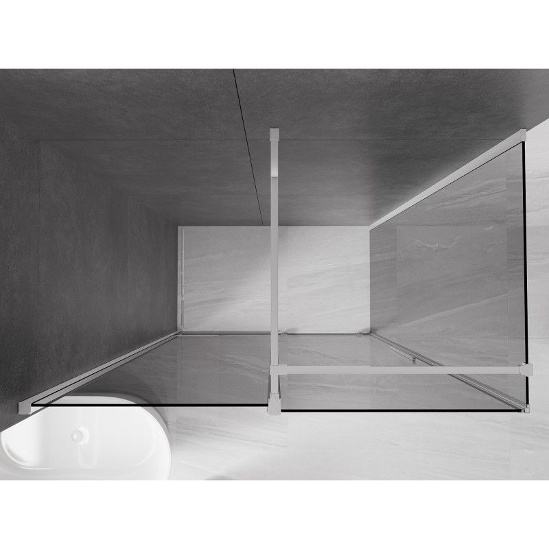 Mexen Velar Sliding Shower Enclosure 140 x 85 cm, Graphite, Chrome - 871-140-085-41-01
