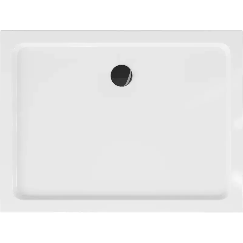 Mexen Flat rectangular slim shower tray 110 x 80 cm, white, black waste - 40108011B