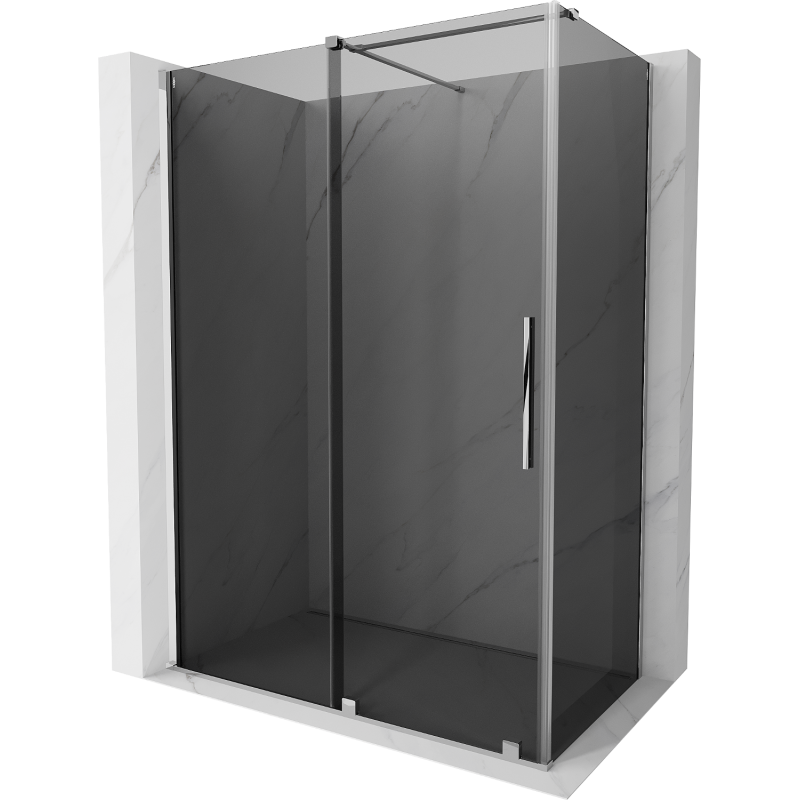 Mexen Velar sliding shower cabin 150 x 85 cm, graphite, chrome - 871-150-085-41-01