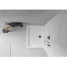 Mexen Flat slim rectangular shower tray 90 x 80 cm, White, Black siphon - 40108090B