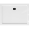 Mexen Flat slim rectangular shower tray 90 x 80 cm, White, Black siphon - 40108090B