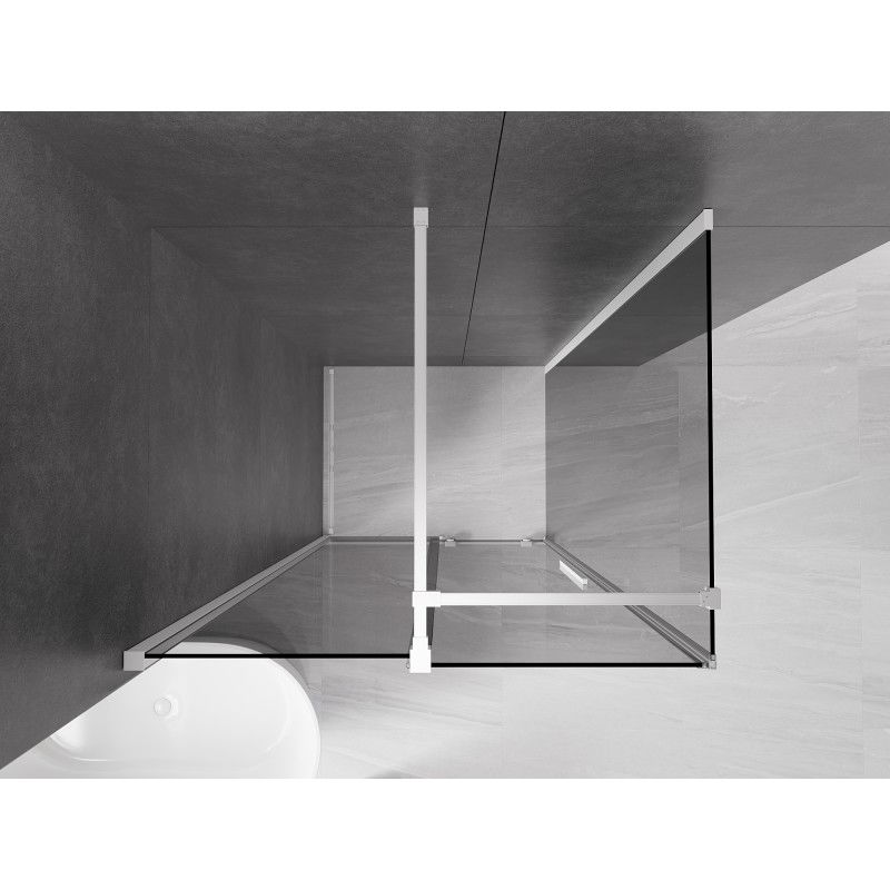 Mexen Velar sliding shower enclosure 90 x 70 cm, graphite, white - 871-090-070-41-20