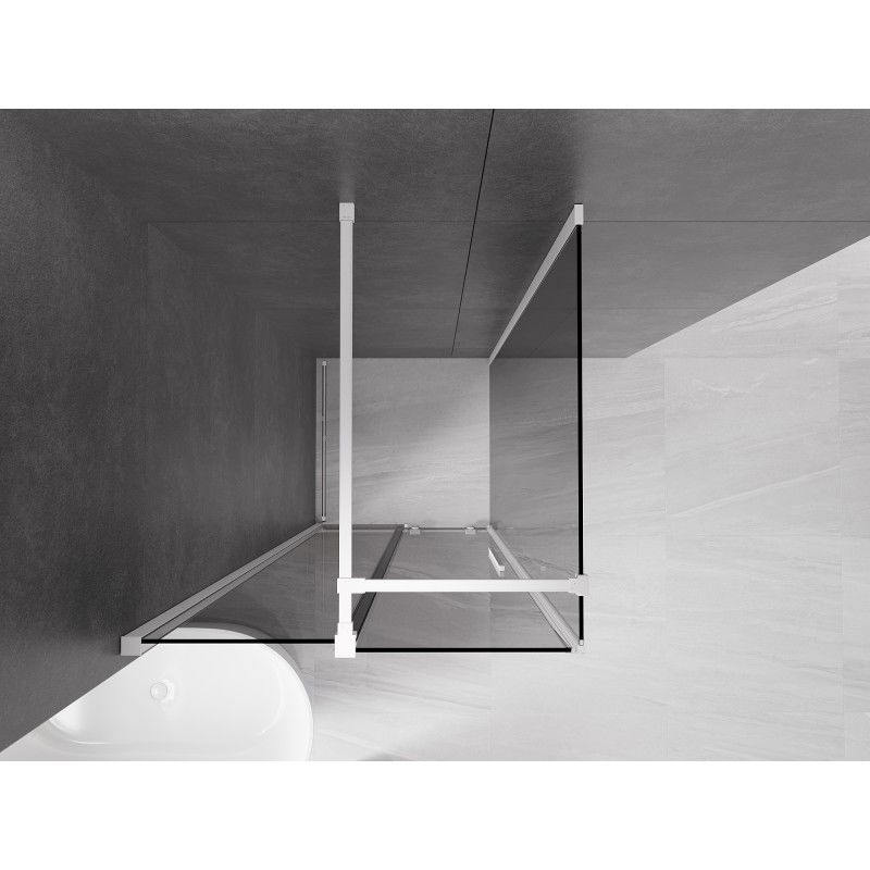 Mexen Velar sliding shower cabin 90 x 90 cm, graphite, white - 871-090-090-41-20