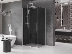 Mexen Velar sliding shower enclosure 100 x 80 cm, graphite, white - 871-100-080-41-20