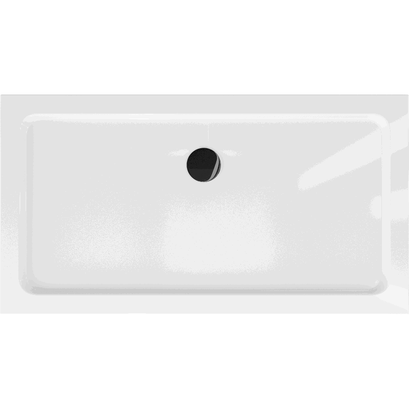 Mexen Flat rectangular slim shower tray 120 x 70 cm, white, black siphon - 40107012B