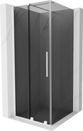 Mexen Velar 100 x 100 cm Sliding Shower Enclosure, Graphite, White - 871-100-100-41-20