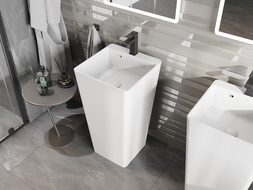 Mexen Neva freestanding washbasin made of conglomerate 45 x 45 cm, matte white - 26614500