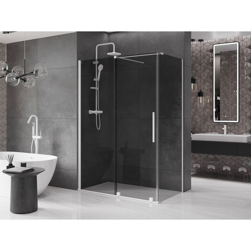Mexen Velar sliding shower cabin 140 x 70 cm, graphite, white - 871-140-070-41-20