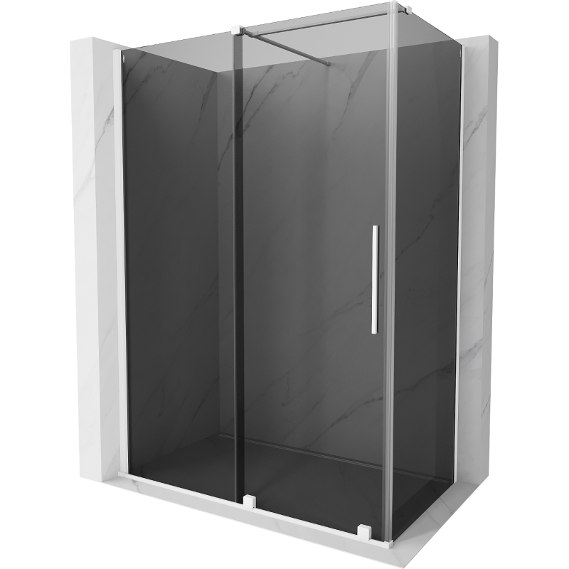 Mexen Velar sliding shower enclosure 140 x 85 cm, graphite, white - 871-140-085-41-20