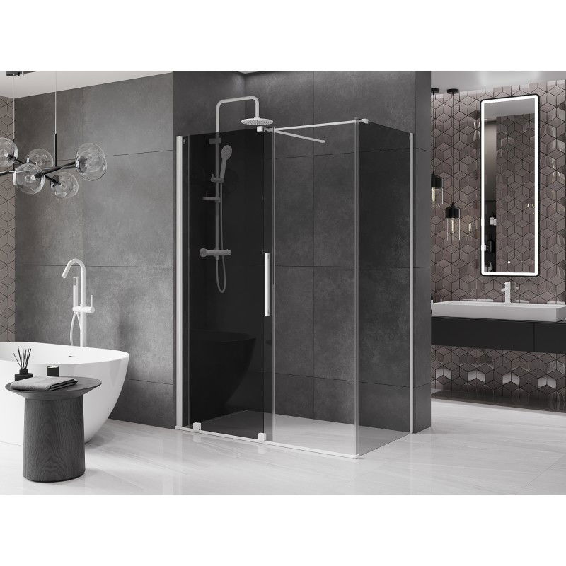 Mexen Velar sliding shower enclosure 150 x 80 cm, graphite, white - 871-150-080-41-20