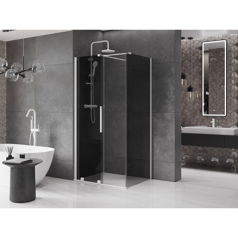 Mexen Velar sliding shower cabin 150 x 100 cm, graphite, white - 871-150-100-41-20
