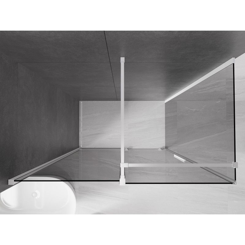Mexen Velar sliding shower enclosure 150 x 80 cm, graphite, white - 871-150-080-41-20